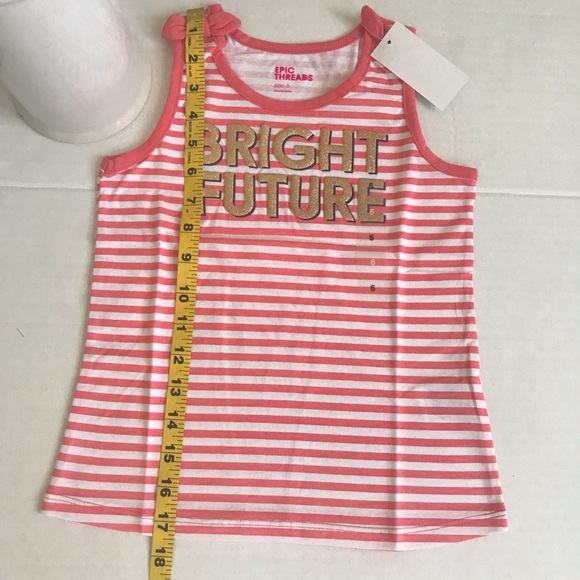 Girls text striped tank size 6 - Picture 5 of 6